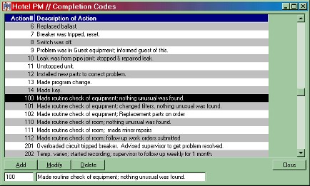 Action Taken Phrases